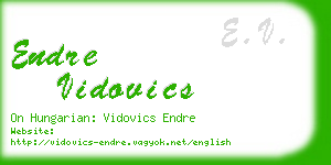 endre vidovics business card